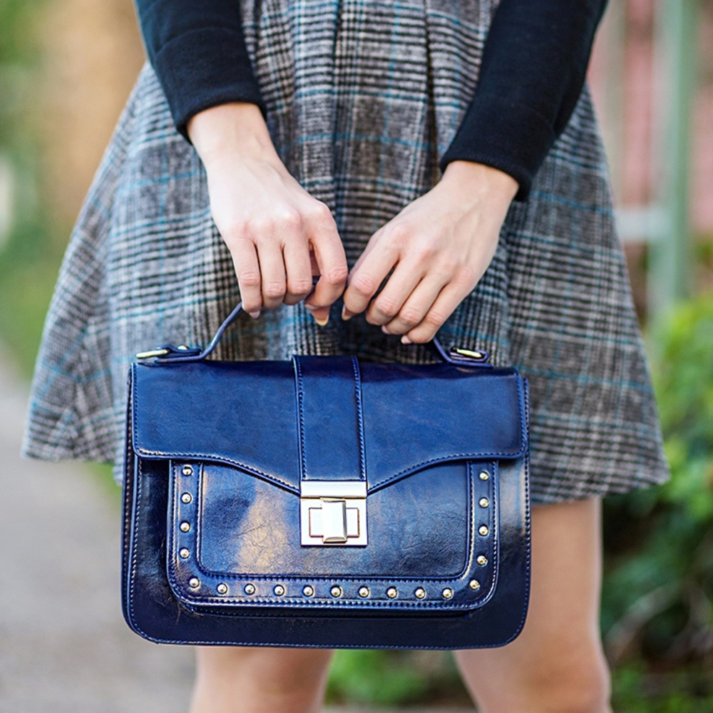 NWOT Pink Haley navy hand bag - Picture 1 of 6